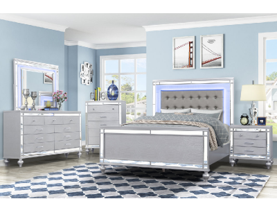 Modern Bedroom Set in Grey color - B2115