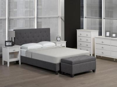  Contemporary Design Grey or Charcoal linen-style Fabric Bed - T2366