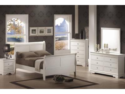 Louis Phillipe Bedroom Set in White - Louis Phillipe (W)