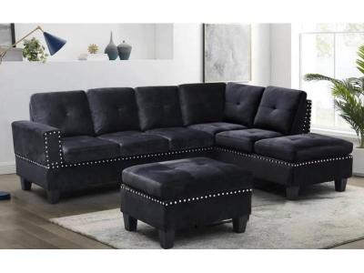 Modern Fabric Sectional Sofa - LS_9938_BL