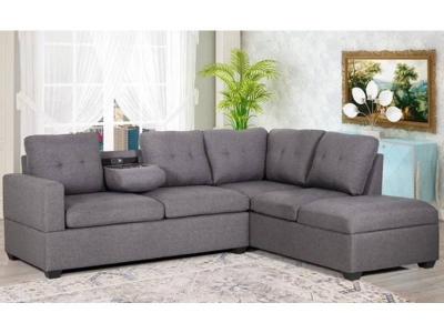 Modern Fabric Sectional Sofa in Grey - LS_9289