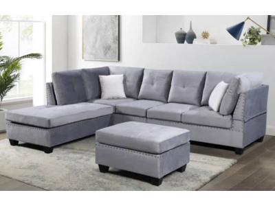 Modern Fabric Sectional Sofa - LS_FF02_GR