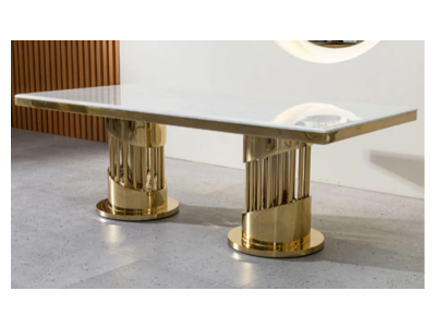 Dining Table with Gold and Silver Finish - LS_1977