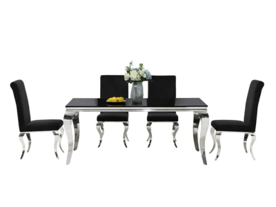 Four Seater Dining Table with Tempered Glass - LS_858_1_