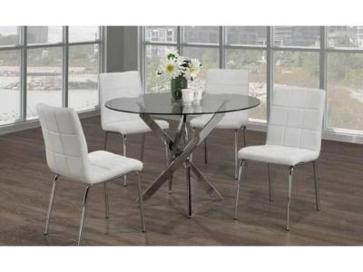 White Cushion Dining Table and Chair Set  - LS_1523–Y401 W