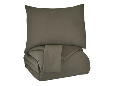 Ashley Furniture Eilena King Comforter Set Q445013K Dark Taupe