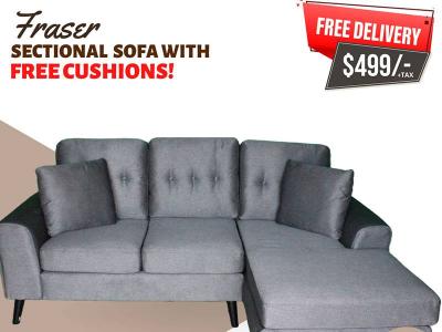 Fraser Sectional Sofa with Free Cushions