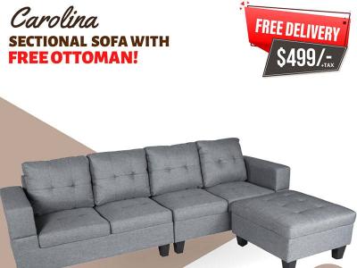 Carolina Sectional Sofa with Free Ottoman