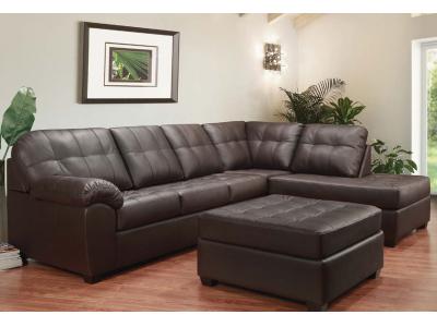 Dakota Granite Leather Sectional Sofa - 9880