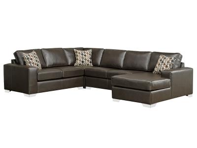 Dakota Granite Leather Sectional Sofa - 9821