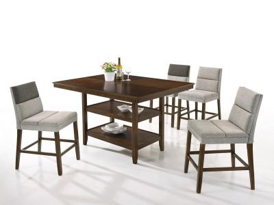7Pc Pub set with Two-Tone Gray Fabric chairs - 1310