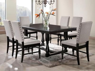 Mega Import 7 Pcs Wooden Dinette with Fabric Chairs - 740